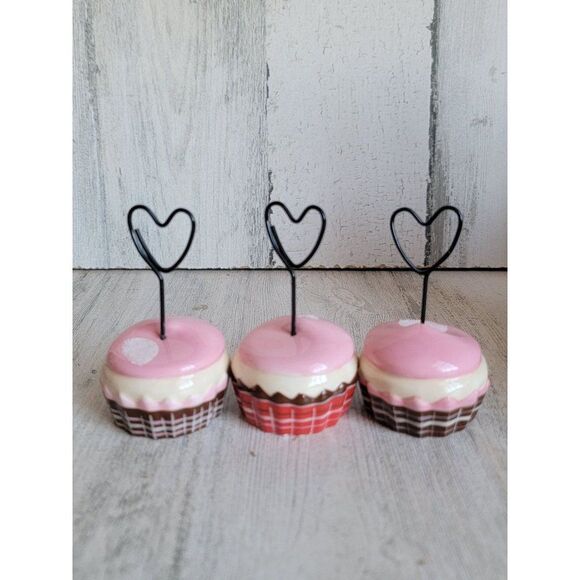 Valentine cupcake photo holder heart set Xmas home decor sweets baking - Picture 4 of 7